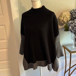 Cocoblue poncho/ sweater size L/XL in black and grey